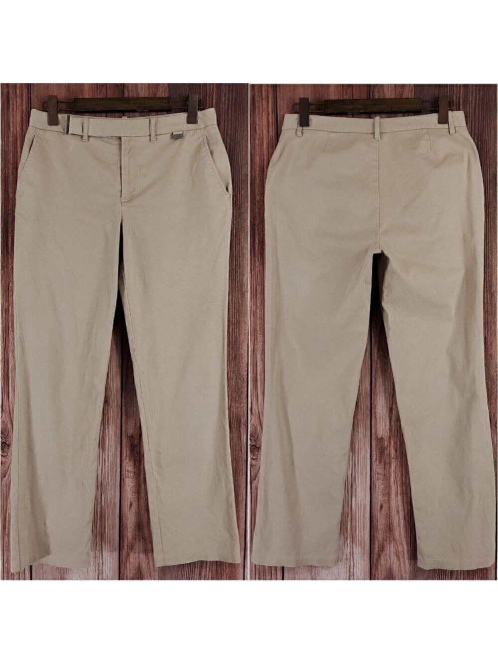 *Read Desc* Lauren Ralph Lauren Womens 10 Beige Cotton Blend Pants Metal Decor